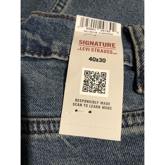Signature by Levi Strauss & Co. Slim Fit Denim Jeans for Big and Mens 38x32 NEW - Picture 13 of 15